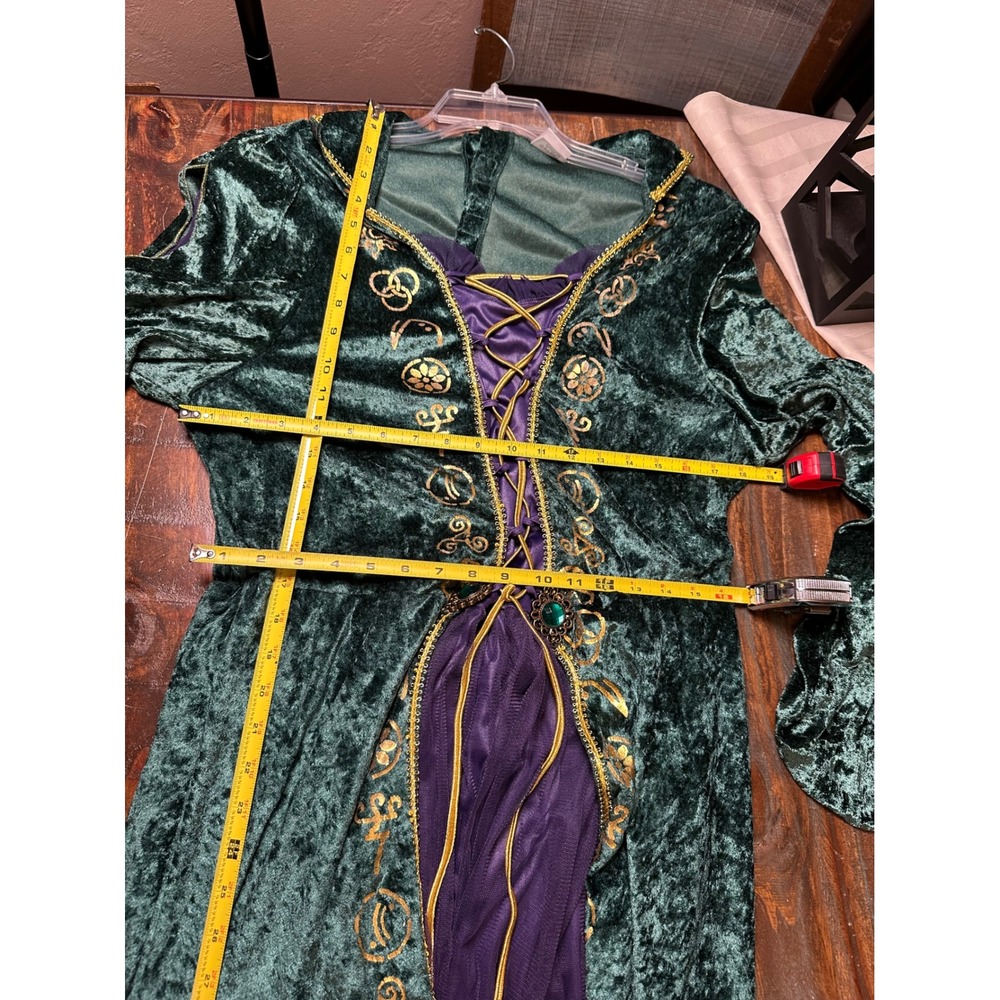 Disney Hocus Pocus Winifred Sanderson Costume Green Velvet Dress Plus 1X Spirit - Picture 5 of 14